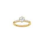 LUXUS Moderner runder 14kt. Goldring mit Lab. G. Durchmesser 1,2ct TW/VS2