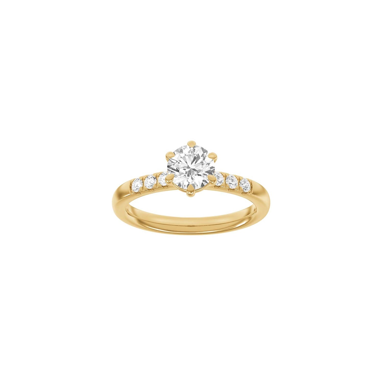LUXURY Modern rund 14kt. Goldring m. Lab Grown Diamant 1,2ct TW/VS2 - 50 / Rotgold