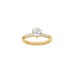 LUXURY Modern rund 14kt. guldring m. lab grown diamant 1,2ct TW/VS2
