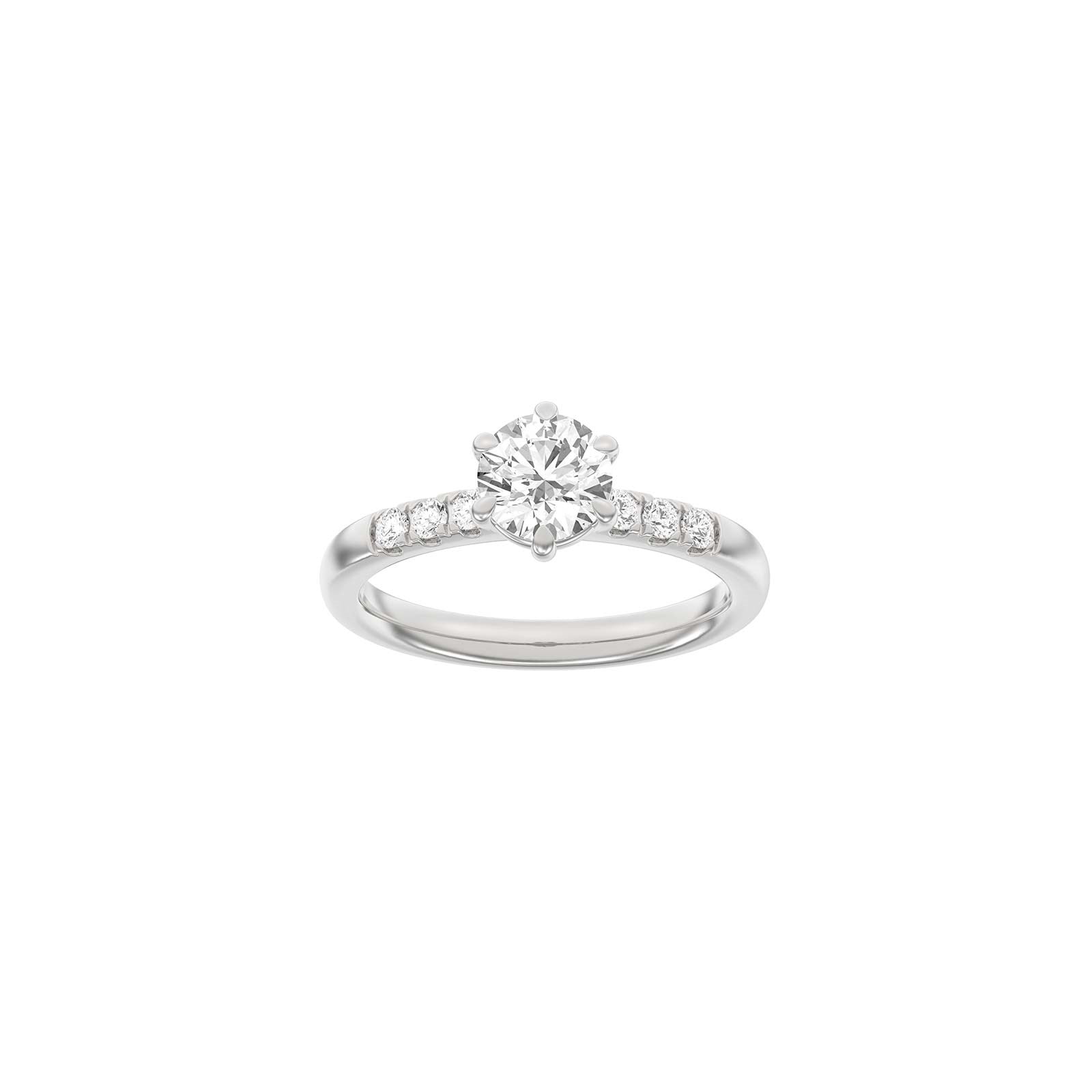 LUXURY Modern rund 14kt. Goldring m. Lab Grown Diamant 1,2ct TW/VS2