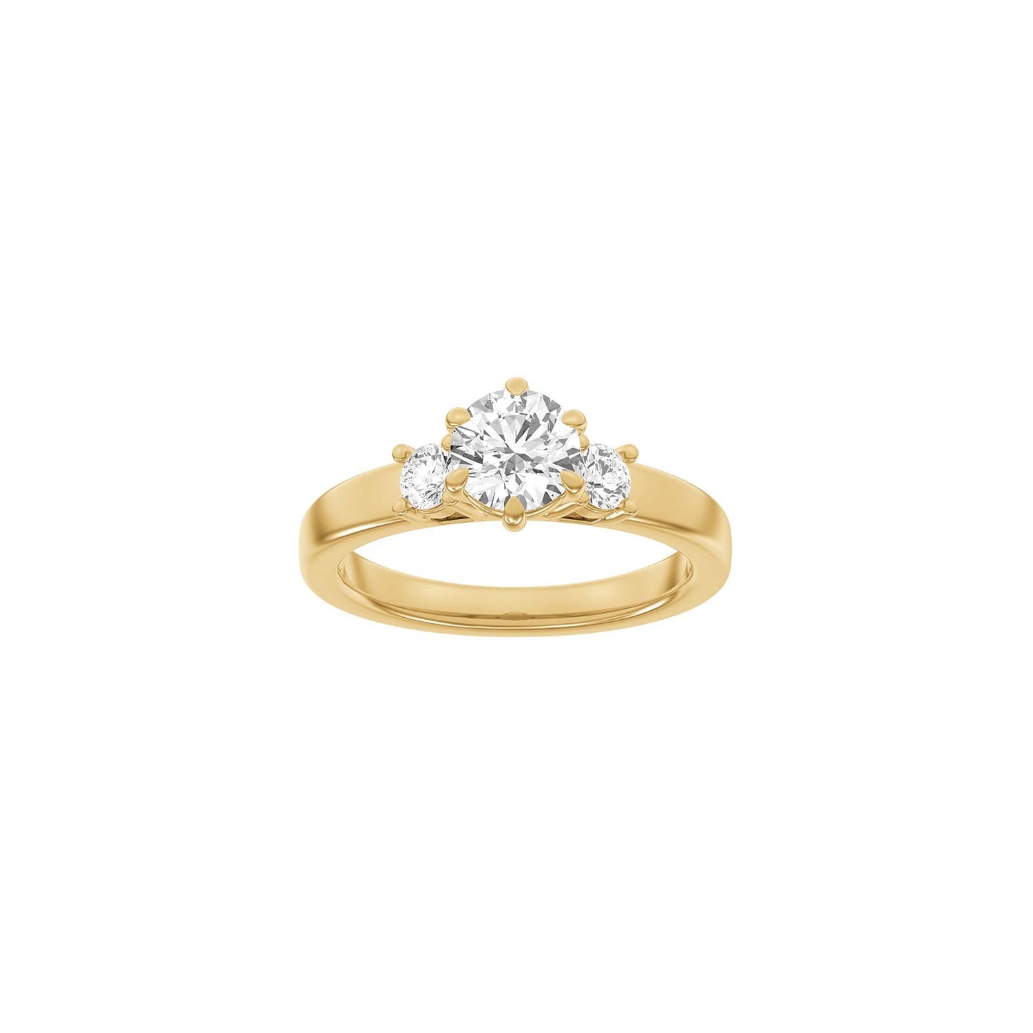 LUXURY Modern rund 14kt. Goldring m. Lab Grown Diamant 1,33ct TW/VS2 - 50 / Rotgold
