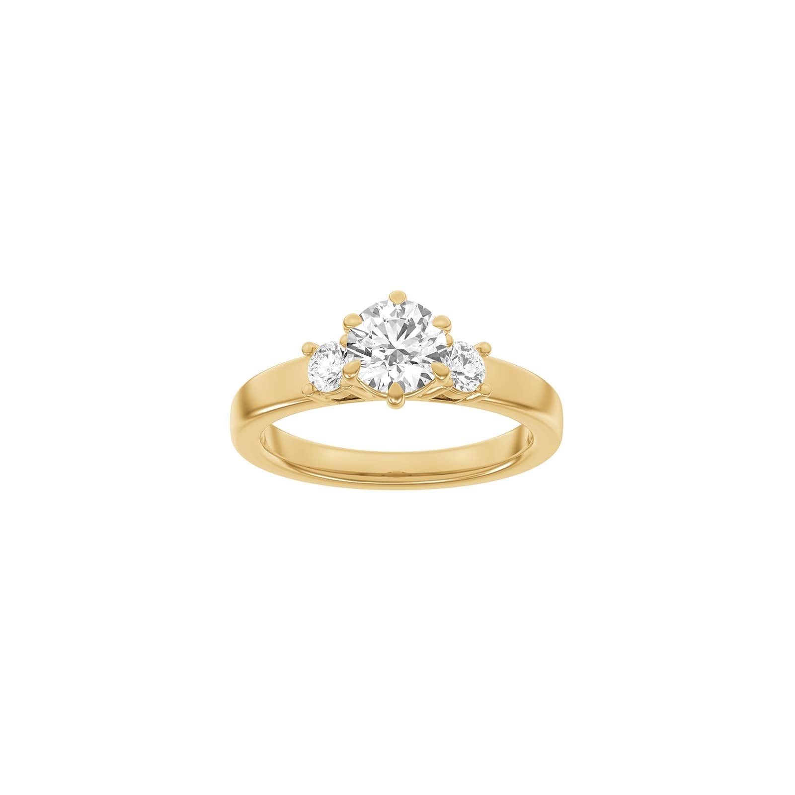LUXUS Moderner runder 14kt. Goldring mit Lab. G. Durchmesser 1,33ct TW/VS2