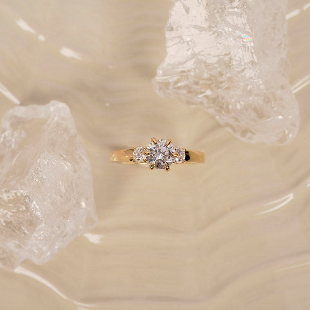 LUXURY Modern rund 14kt. Goldring m. Lab Grown Diamant 1,33ct TW/VS2