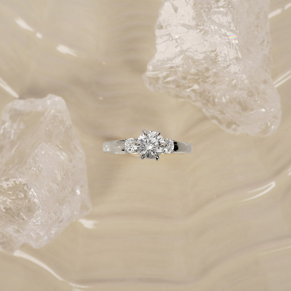 LUXURY Modern rund 14kt. Goldring m. Lab Grown Diamant 1,33ct TW/VS2 - 50 / Rotgold