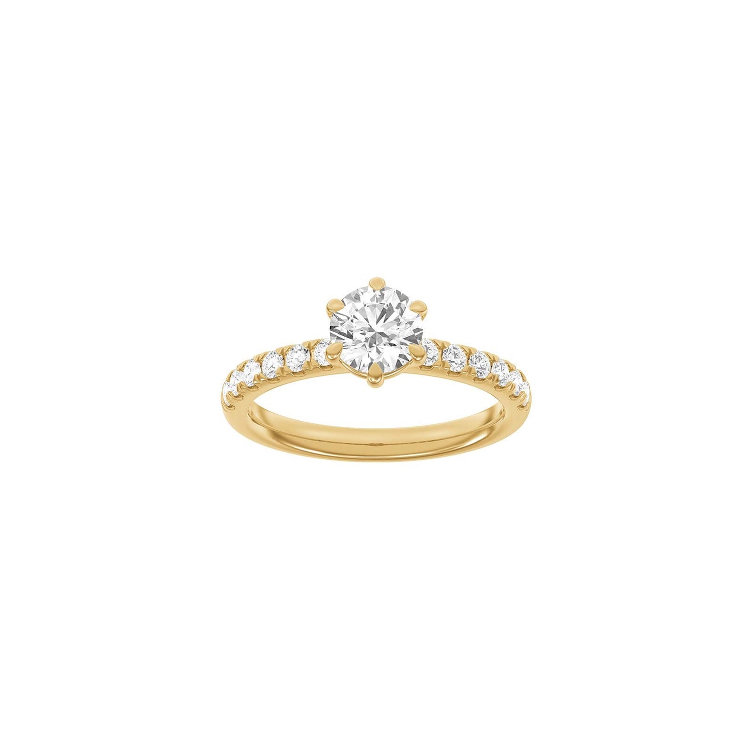 LUXURY Modern rund 14kt. Goldring m. Lab Grown Diamant 1,4ct TW/VS2 - 50 / Rotgold