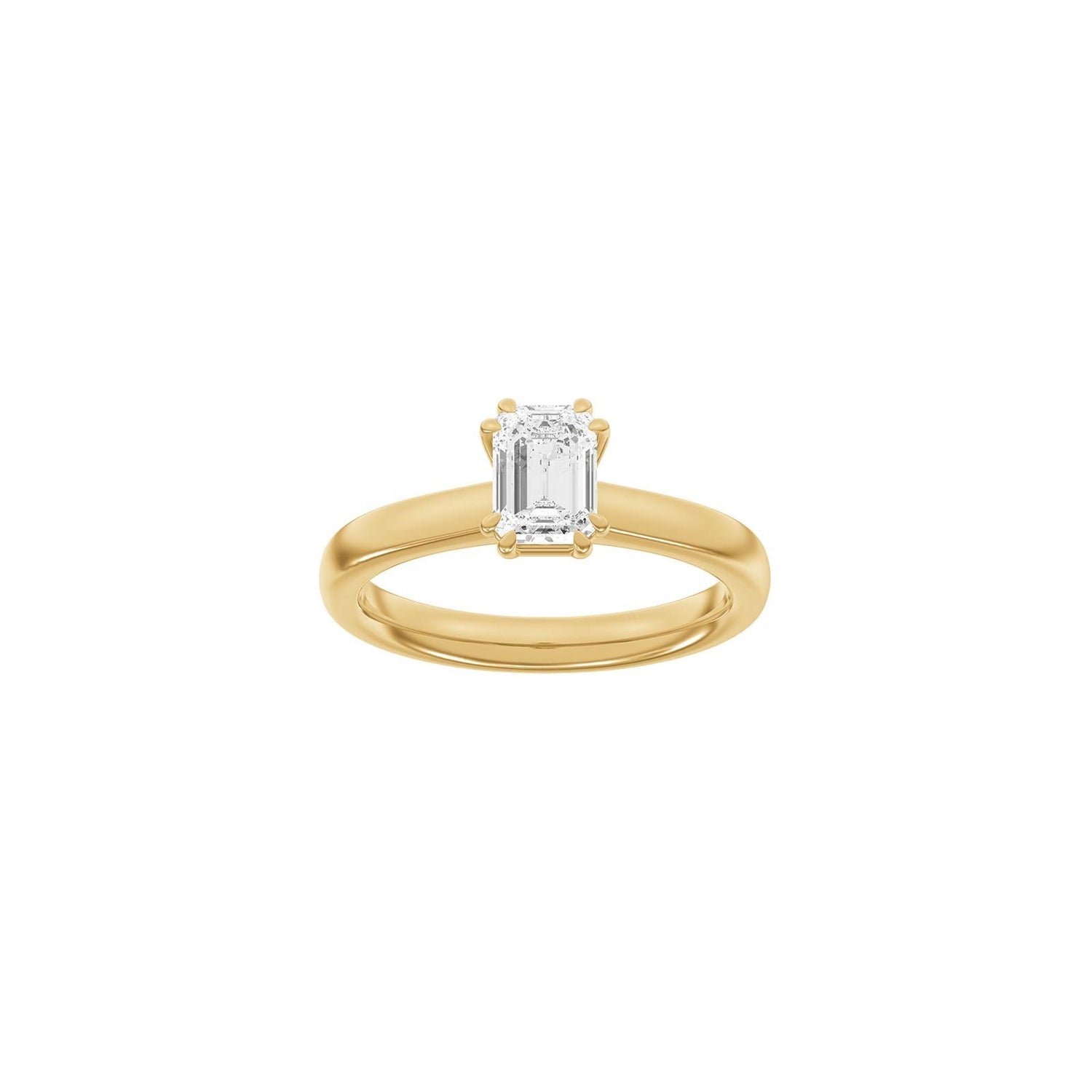 LUXURY Modern Quadrat 14kt. Goldring m. Lab Grown Diamant 1,0 ct TW/VS2 - 50 / Rotgold