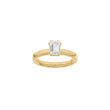LUXURY Modern square 14kt. gold ring w. Lab. G. dia. 1.0ct TW/VS2