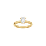 LUXURY Modern square 14kt. gold ring w. Lab. G. dia. 1.0ct TW/VS2