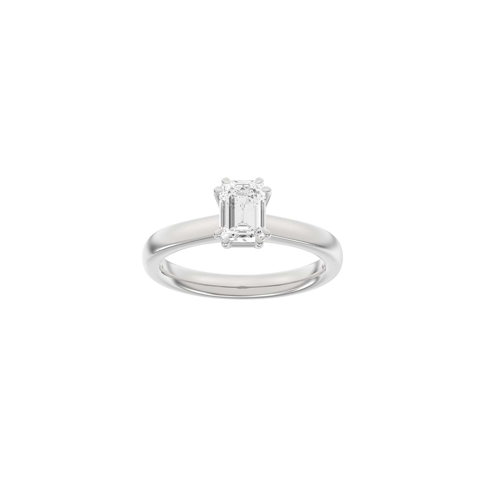 LUXURY Modern square 14kt. gold ring w. Lab. G. dia. 1.0ct TW/VS2