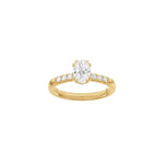 LUXUS Moderner ovaler 14kt. Goldring mit Lab. G. Durchmesser 1,2ct TW/VS2