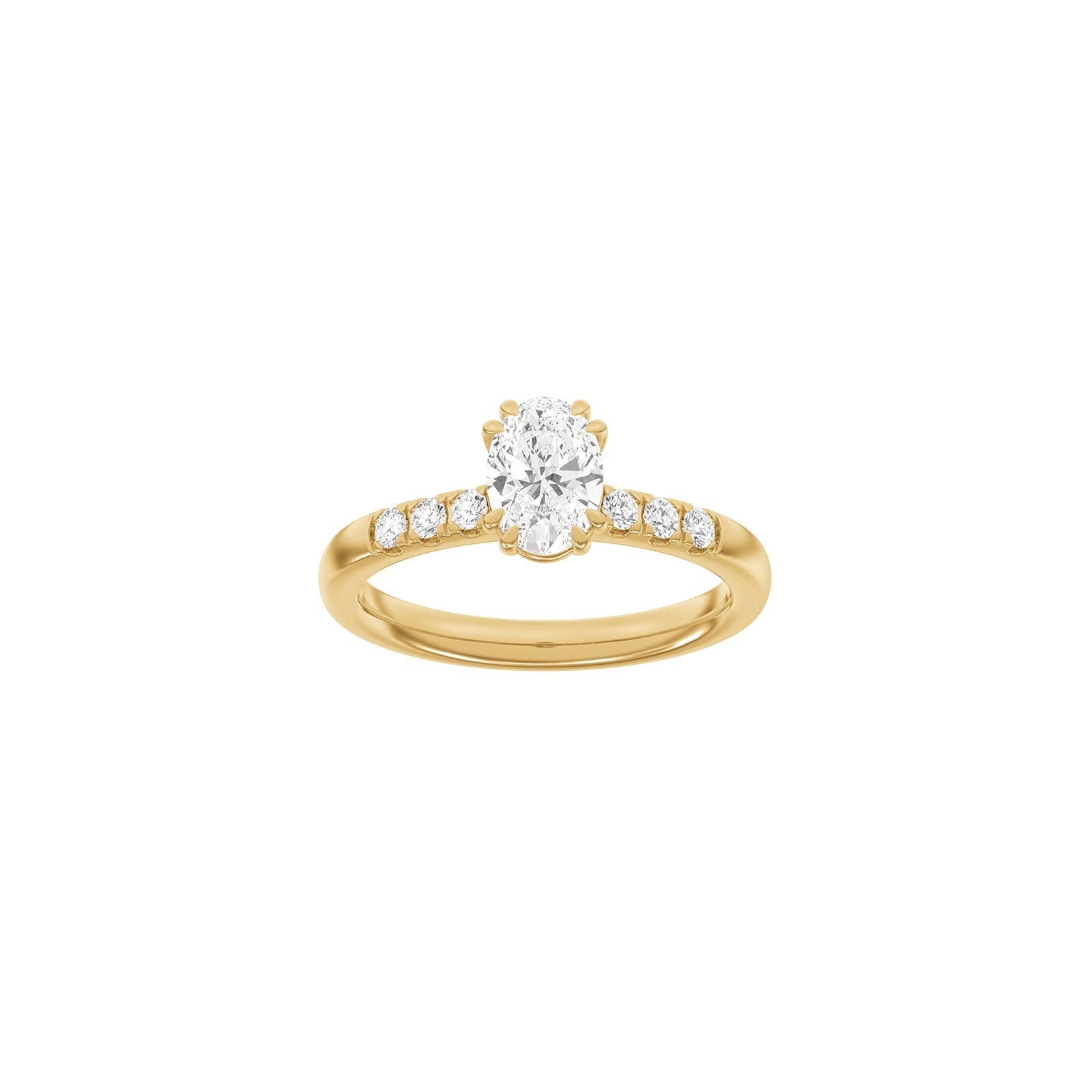 LUXUS Moderner ovaler 14kt. Goldring mit Lab. G. Durchmesser 1,2ct TW/VS2