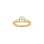 LUXUS Moderner ovaler 14kt. Goldring mit Lab. G. Durchmesser 1,33ct TW/VS2
