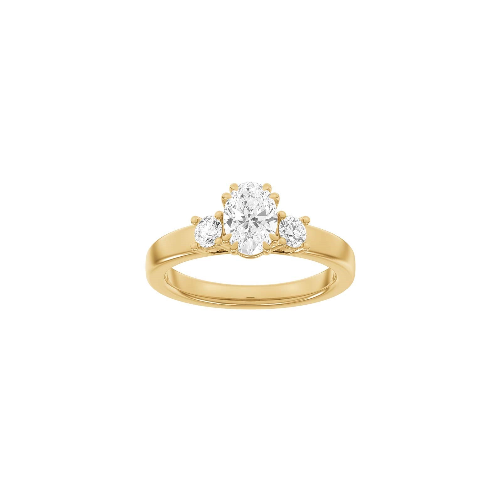 LUXUS Moderner ovaler 14kt. Goldring mit Lab. G. Durchmesser 1,33ct TW/VS2