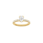 LUXUS Moderner ovaler 14kt. Goldring mit Lab. G. Durchmesser 1,4ct TW/VS2