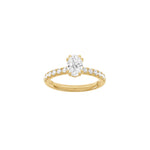 LUXURY Modern oval 14kt. guldring m. lab grown diamant 1,4ct TW/VS2