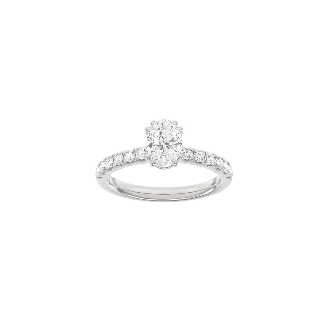 LUXURY Modern oval 14ct. gold ring w. lab grown diamond 1,4ct TW/VS2 - 50 / Guld