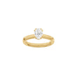 LUXURY Modern oval 14kt. gold ring w. Lab. G. dia. 1.0ct TW/VS2