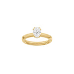 LUXURY Modern oval 14kt. gold ring w. Lab. G. dia. 1.0ct TW/VS2