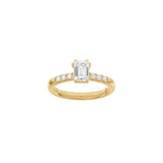 LUXUS Moderner quadratischer 14kt. Goldring mit Lab. G. Durchmesser 1,2ct TW/VS2