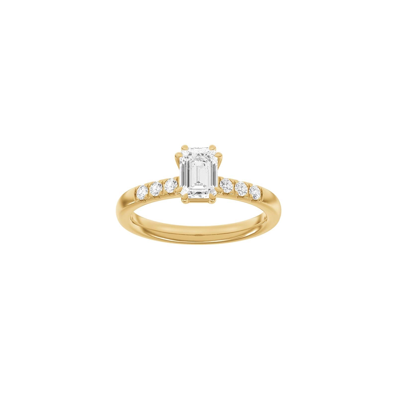 LUXUS Moderner quadratischer 14kt. Goldring mit Lab. G. Durchmesser 1,2ct TW/VS2