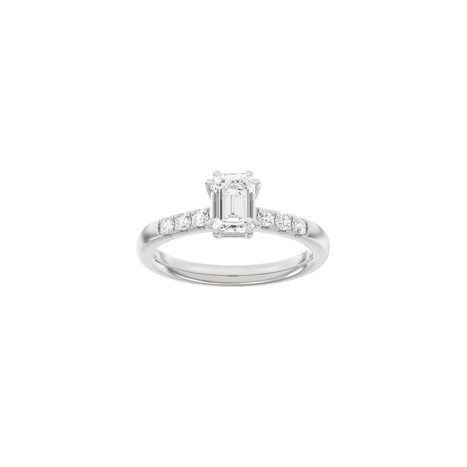LUXURY Modern square 14ct. gold ring w. lab grown diamond 1,2ct TW/VS2