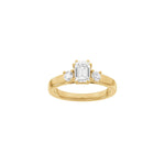 LUXUS Moderner quadratischer 14kt. Goldring mit Lab. G. Durchmesser 1,33ct TW/VS2
