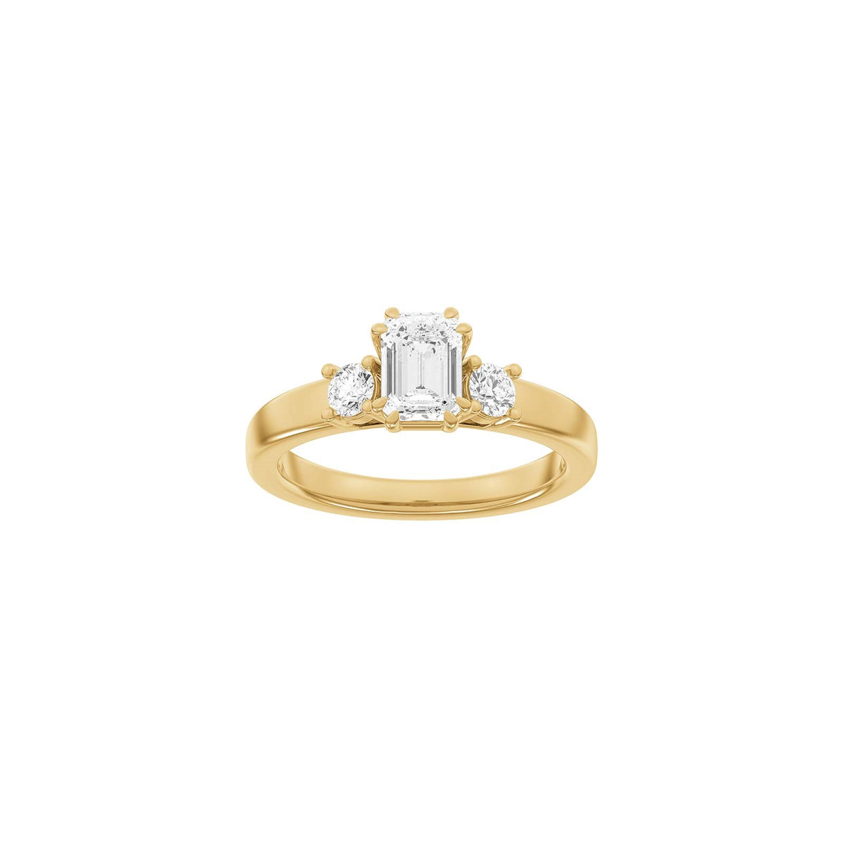 LUXURY Modern firkant 14kt. guldring m. lab grown diamant 1,33ct TW/VS2 - 50 / Guld