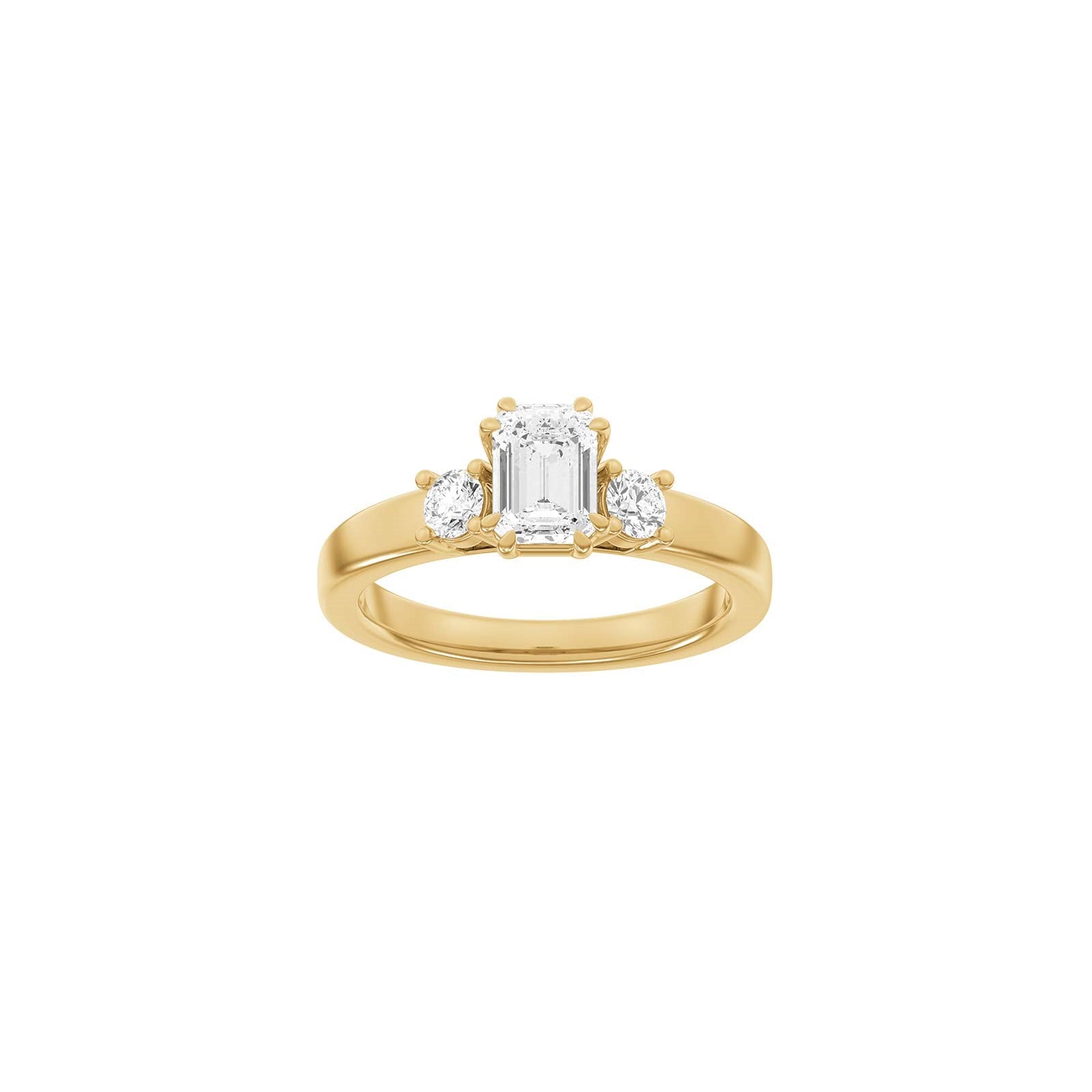 LUXUS Moderner quadratischer 14kt. Goldring mit Lab. G. Durchmesser 1,33ct TW/VS2