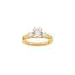 LUXURY Modern Quadrat 14kt. Goldring m. Lab Grown Diamant 1,33ct TW/VS2