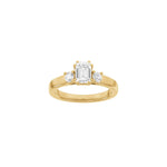 LUXURY Modern Quadrat 14kt. Goldring m. Lab Grown Diamant 1,33ct TW/VS2