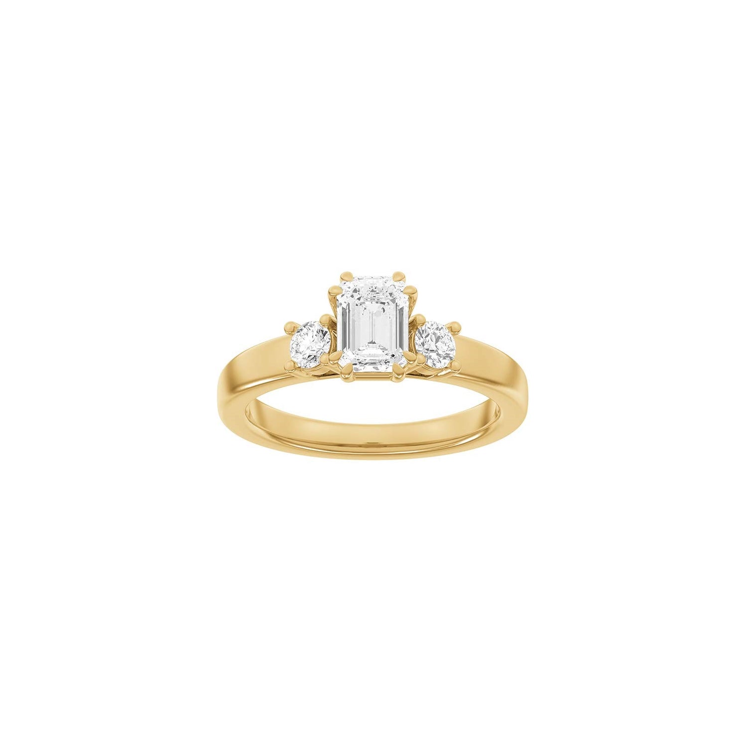 LUXURY Modern Quadrat 14kt. Goldring m. Lab Grown Diamant 1,33ct TW/VS2 - 50 / Rotgold