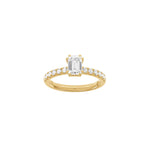 LUXUS Moderner quadratischer 14kt. Goldring mit Lab. G. Durchmesser 1,4ct TW/VS2