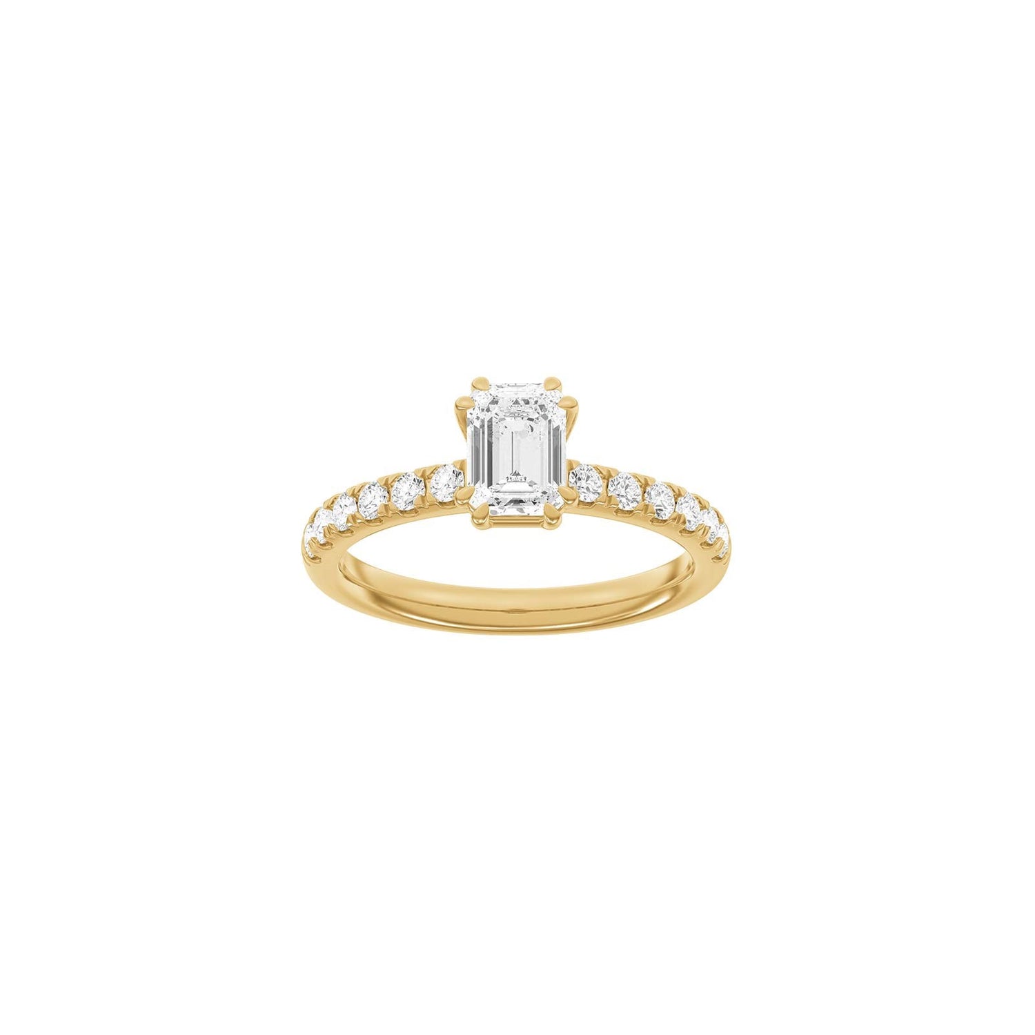 LUXURY Modern Quadrat 14kt. Goldring m. Lab Grown Diamant 1,4ct TW/VS2 - 50 / Rotgold