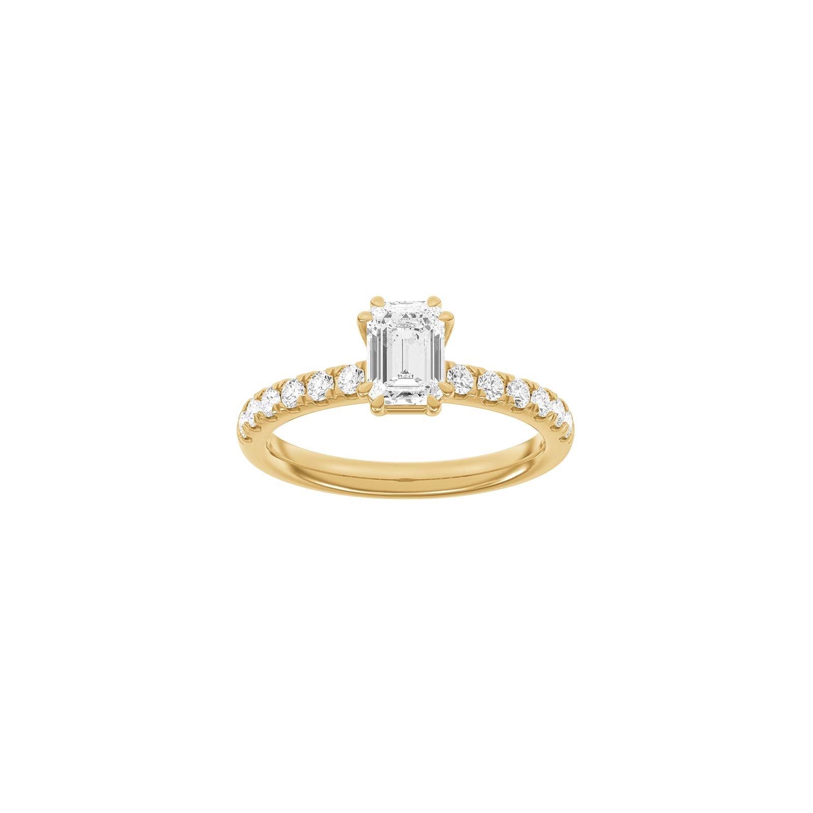 LUXUS Moderner quadratischer 14kt. Goldring mit Lab. G. Durchmesser 1,4ct TW/VS2