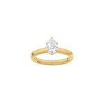 LUXUS Moderner Tropfen 14kt. Goldring mit Lab. G. Durchmesser 1,0ct TW/VS2
