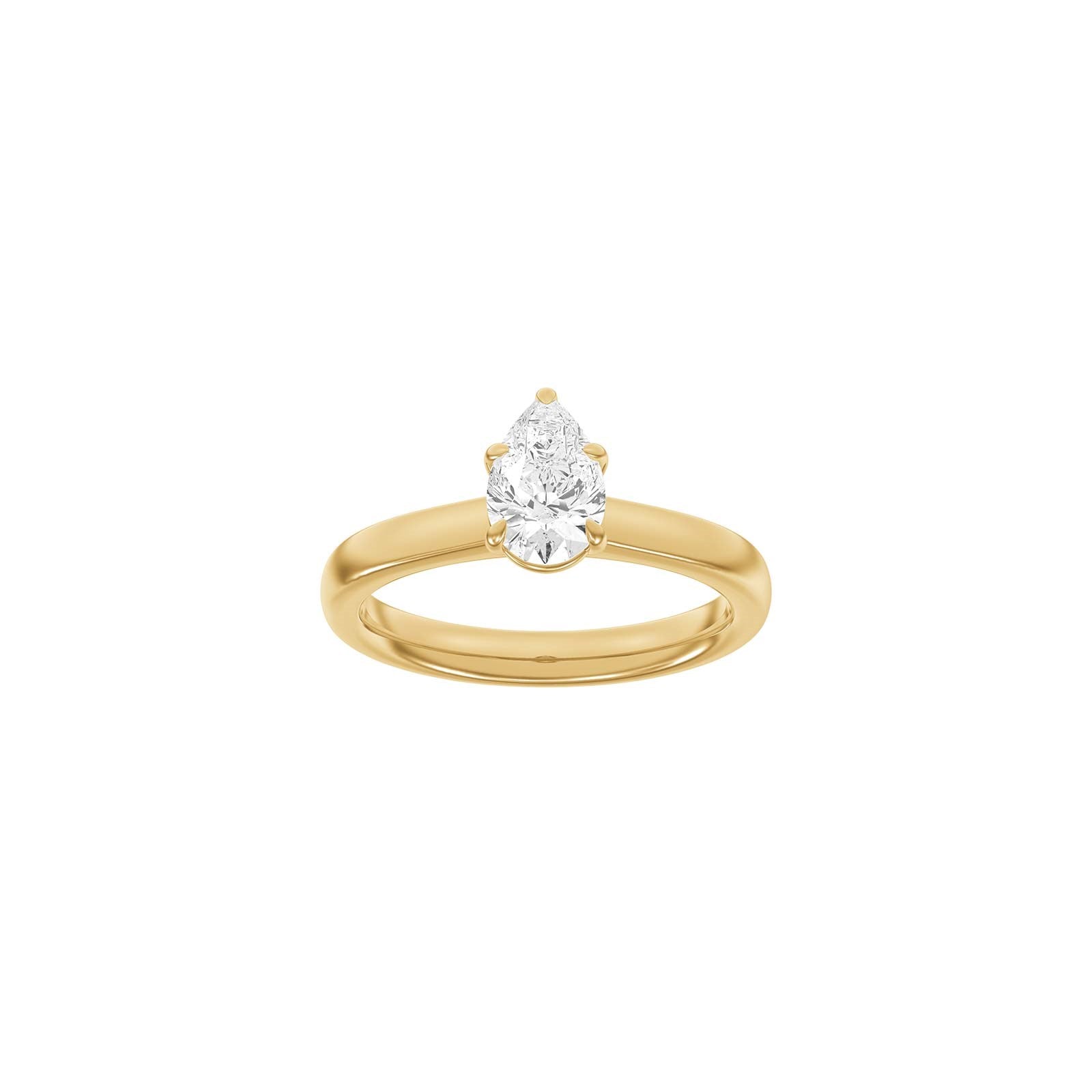 LUXUS Moderner Tropfen 14kt. Goldring mit Lab. G. Durchmesser 1,0ct TW/VS2