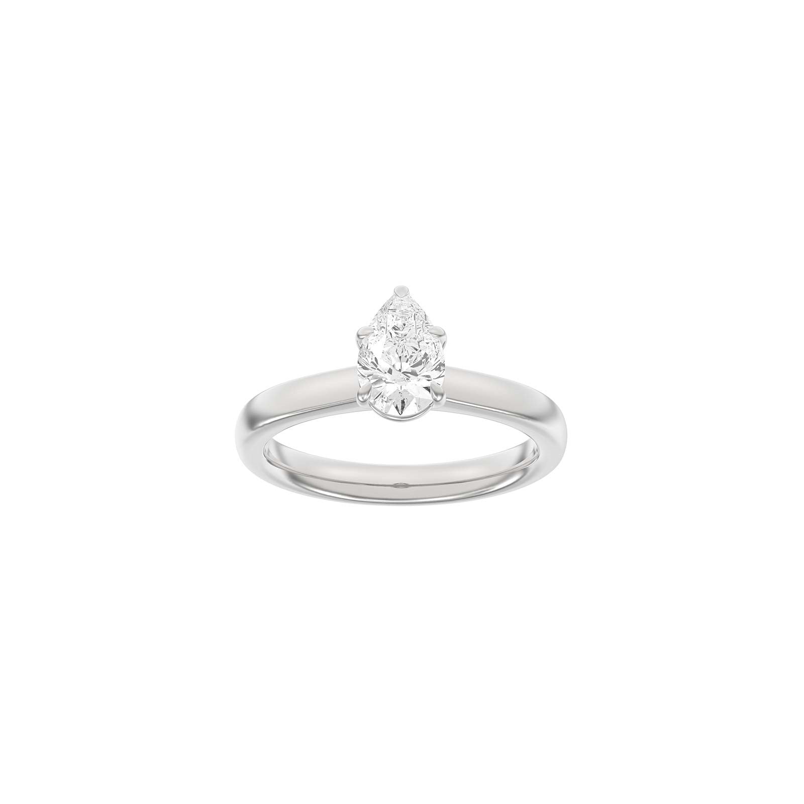 LUXURY Modern dråbe 14kt. guldring m. lab grown diamant 1,0ct TW/VS2