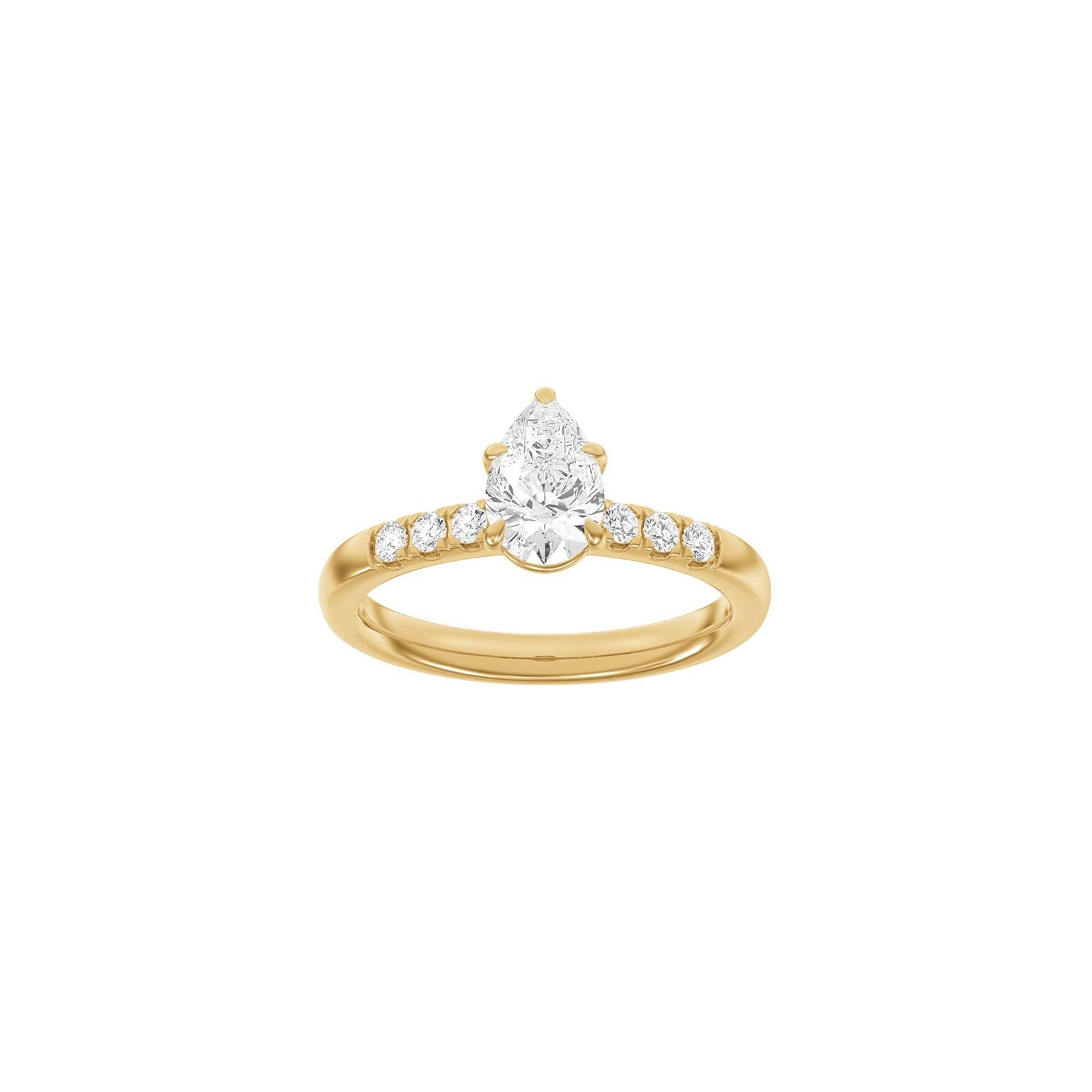 LUXUS Moderner Tropfen 14kt. Goldring mit Lab. G. Durchmesser 1,2ct TW/VS2