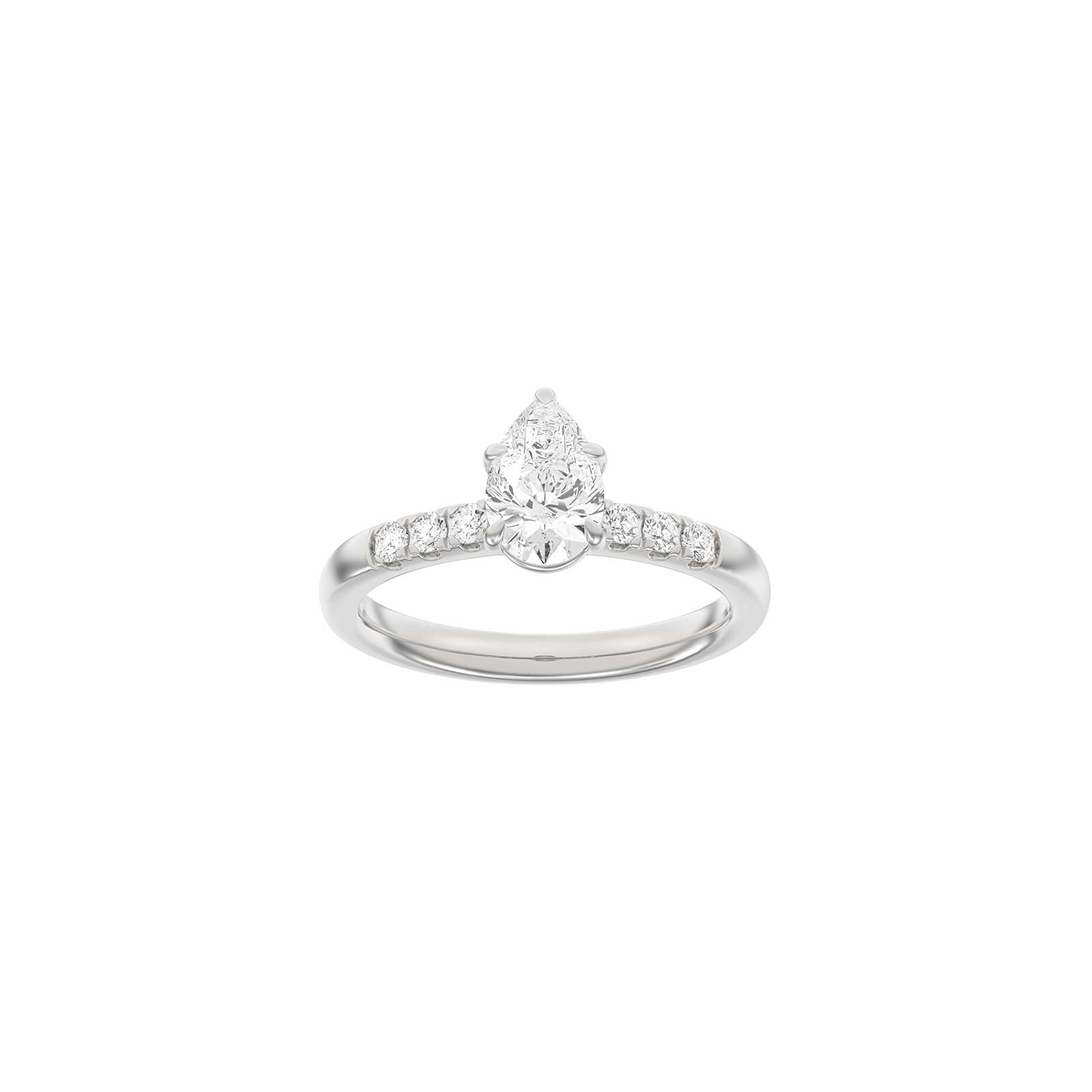 LUXURY Modern dråbe 14kt. guldring m. lab grown diamant 1,2ct TW/VS2
