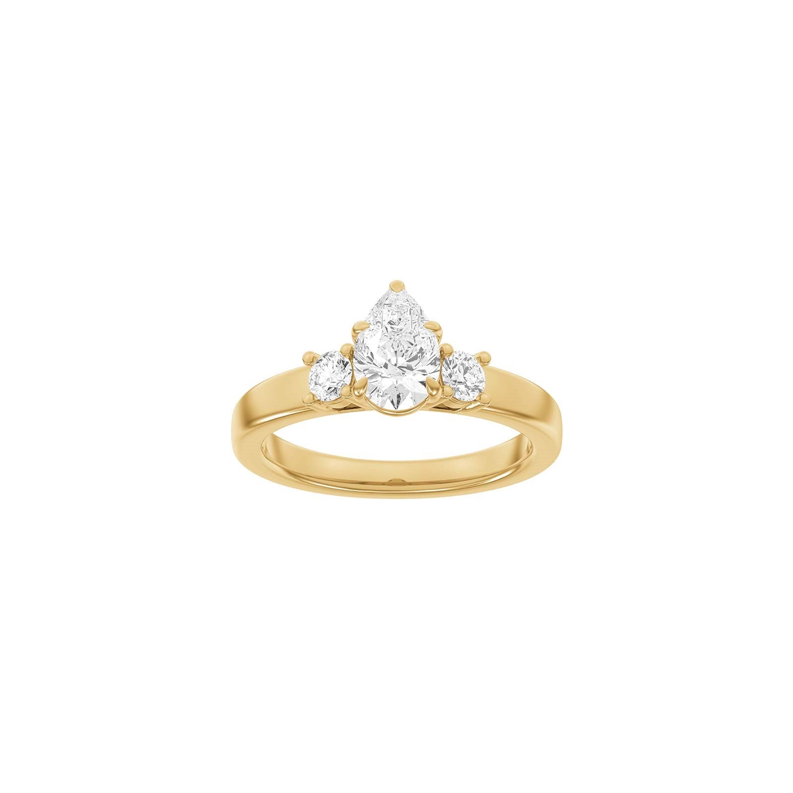 LUXUS Moderner Tropfen 14kt. Goldring mit Lab. G. Durchmesser 1,33ct TW/VS2
