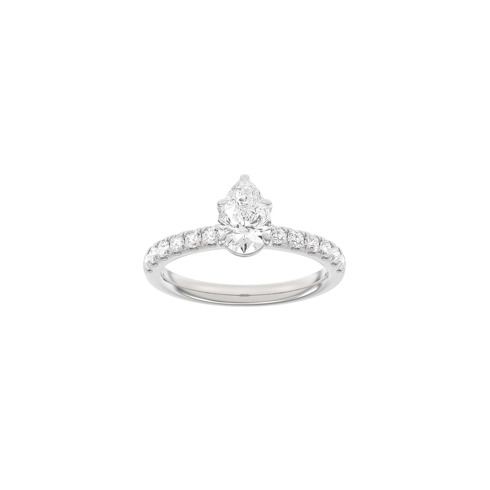 LUXURY Modern drop 14ct. gold ring w. lab grown diamond 1,4ct TW/VS2