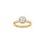 LUXUS Halo runder 14kt. Goldring mit Lab. G. Durchmesser 1,12ct TW/VS2