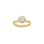 LUXURY Halo rund 14kt. Goldring m. Lab Grown Diamant 1,12ct TW/VS2