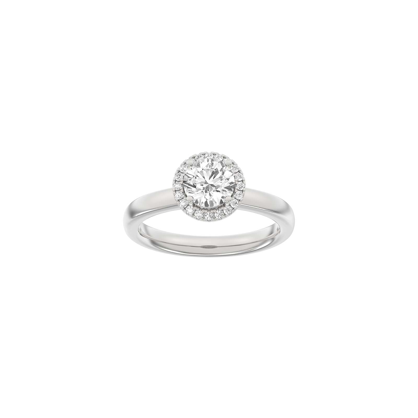 LUXURY Halo rund 14kt. Goldring m. Lab Grown Diamant 1,12ct TW/VS2