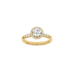 LUXURY Halo rund 14kt. guldring m. lab grown diamant 1,32ct TW/VS2