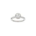 LUXUS Halo runder 14kt. Goldring mit Lab. G. Durchmesser 1,32ct TW/VS2