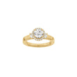 LUXUS Halo runder 14kt. Goldring mit Lab. G. Durchmesser 1,45ct TW/VS2