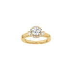 LUXUS Halo runder 14kt. Goldring mit Lab. G. Durchmesser 1,45ct TW/VS2