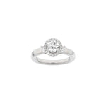LUXUS Halo runder 14kt. Goldring mit Lab. G. Durchmesser 1,45ct TW/VS2
