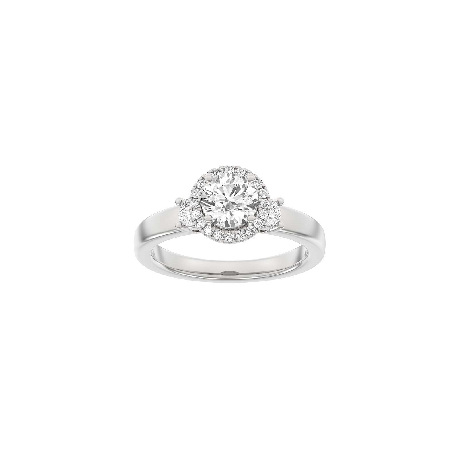 LUXUS Halo runder 14kt. Goldring mit Lab. G. Durchmesser 1,45ct TW/VS2